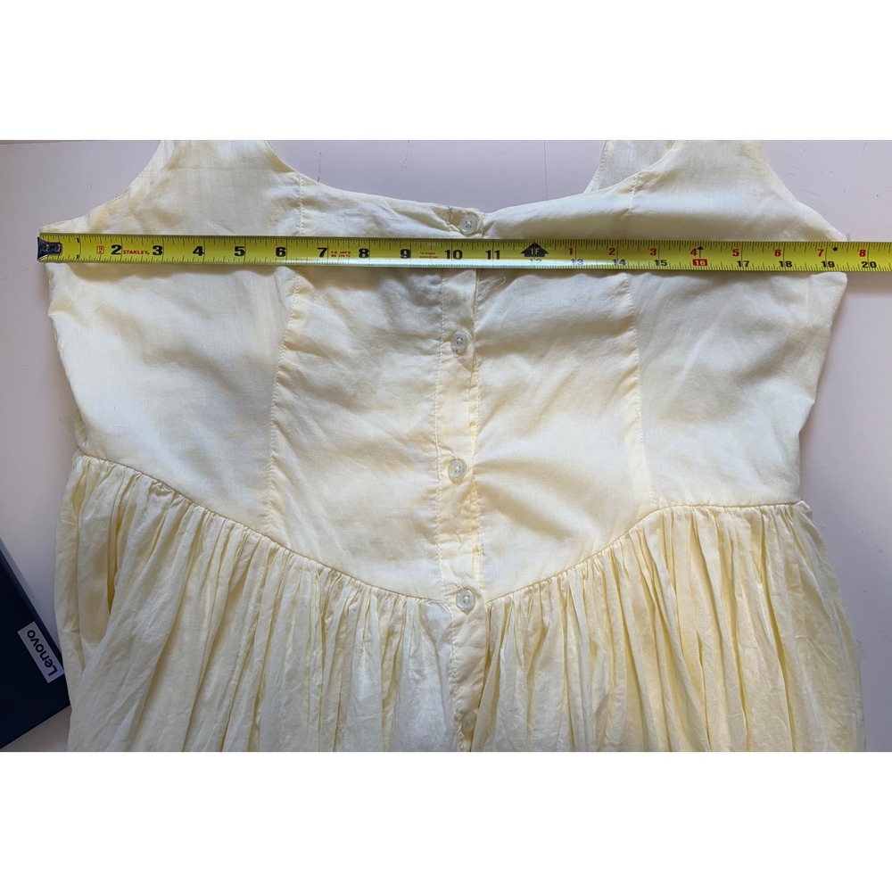 ASOS Womens Butter Yellow Cottagecore Button Front Maxi Dress Size 8 Coquette - Picture 5 of 6